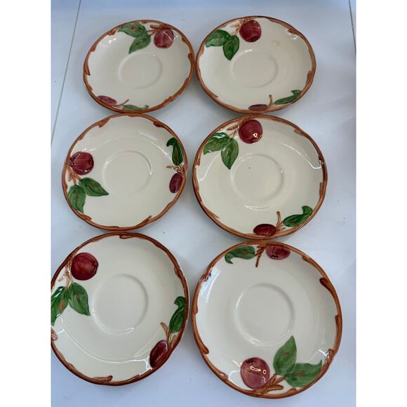Vintage FRANCISCAN APPLE  Demi Cups and Saucers Lot Of 6 Vintage - Picture 2 of 12